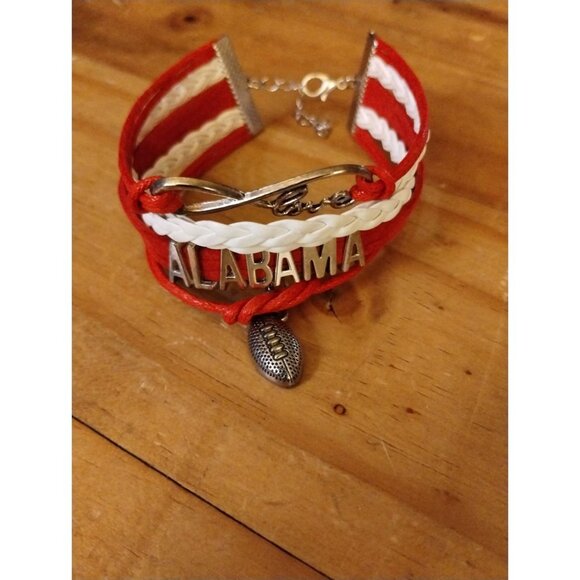 Draft Alabama Football Charm Bracelet | Rope Braided Love Sports Dangle Bracelet - Picture 2 of 6